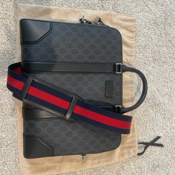 Gucci Black and Red Men's Briefcase - Picture 1 of 6